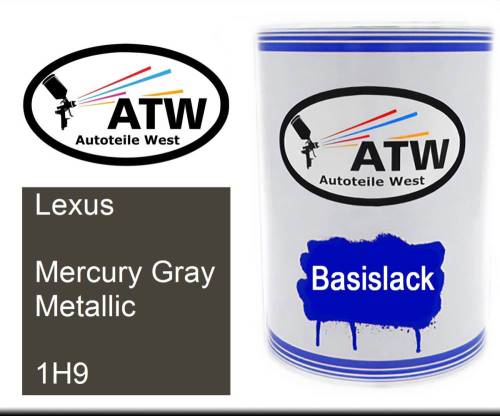 Lexus, Mercury Gray Metallic, 1H9: 500ml Lackdose, von ATW Autoteile West.